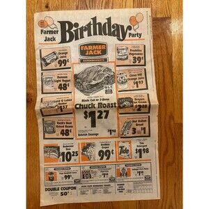 Vintage Farmer Jack ad advertising 1990